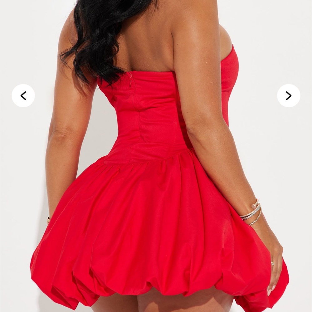 Fashion Nova Vibrant Red Strapless Dress